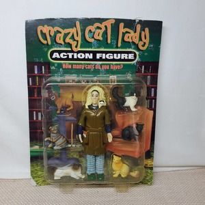 Crazy Cat Lady Action Figure 6 cats 2004